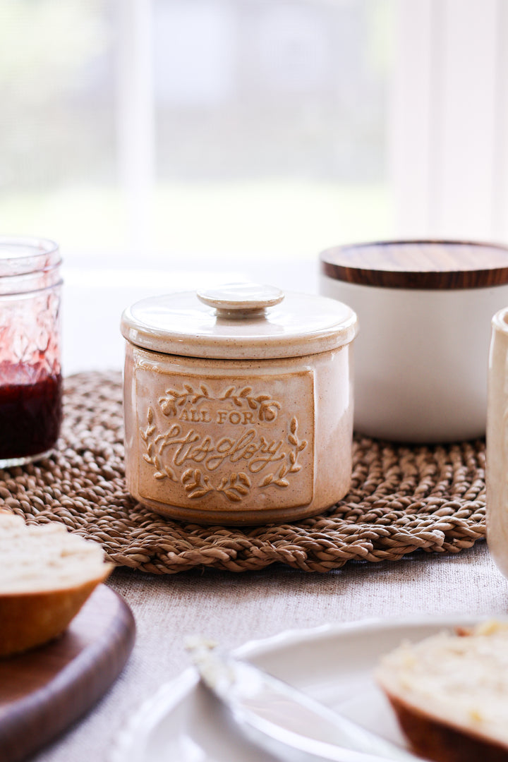 *PREORDER* “All for His Glory” Ceramic Butter Keeper