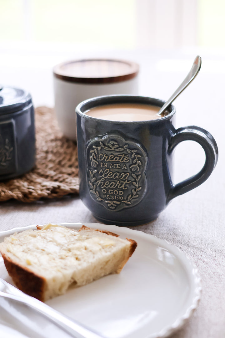 Psalm 51 Hand Thrown Ceramic Mug