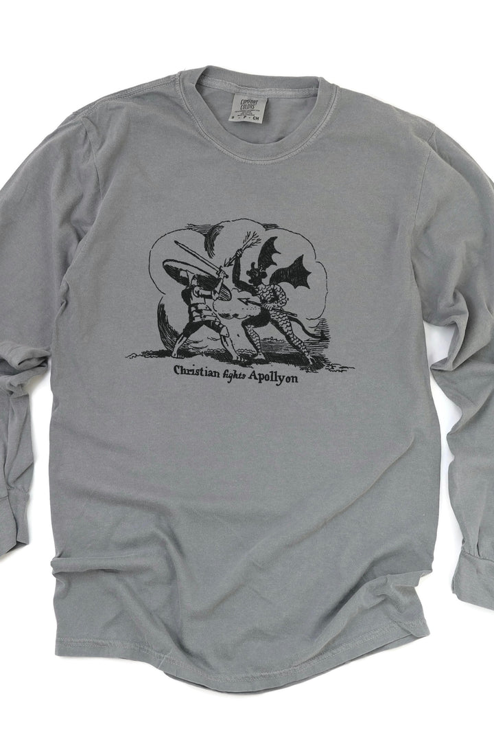 Christian Fights Apollyon Long Sleeve Tee (Comfort Colors)
