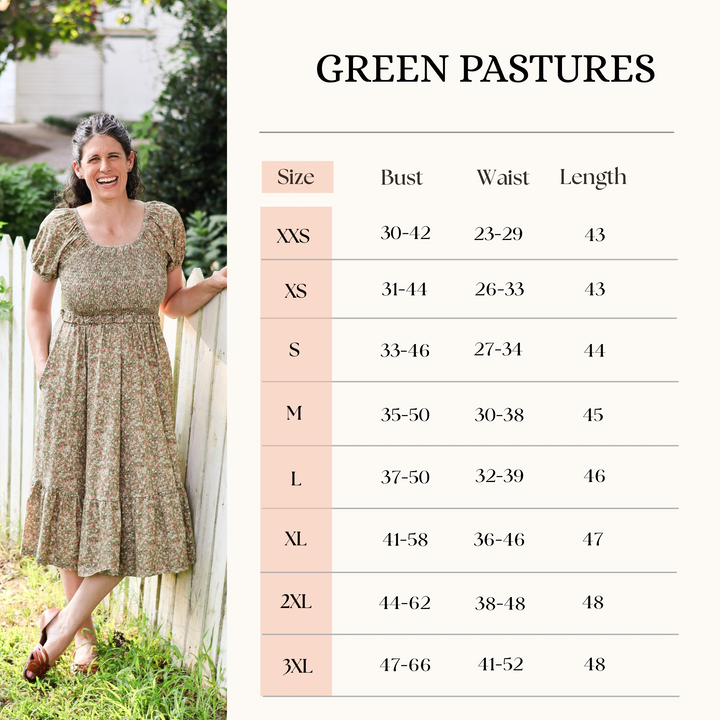 Green Pastures Cottage Nursing Dress
