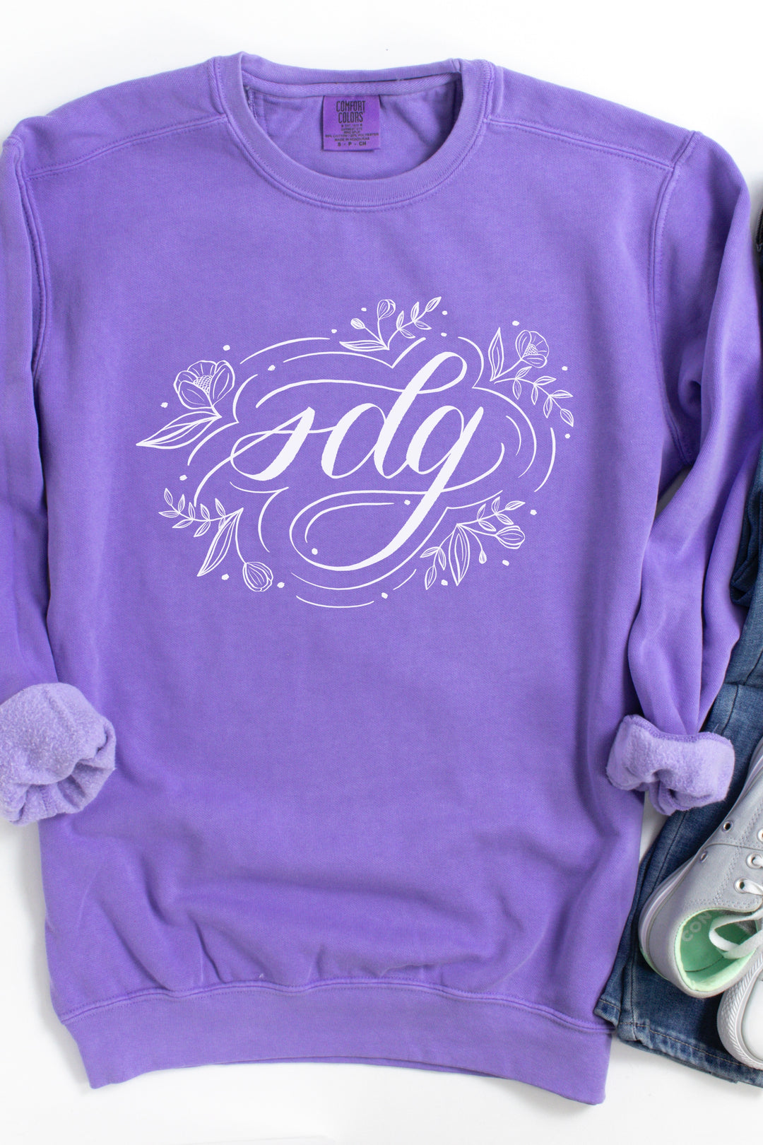 Floral “SDG” Crewneck