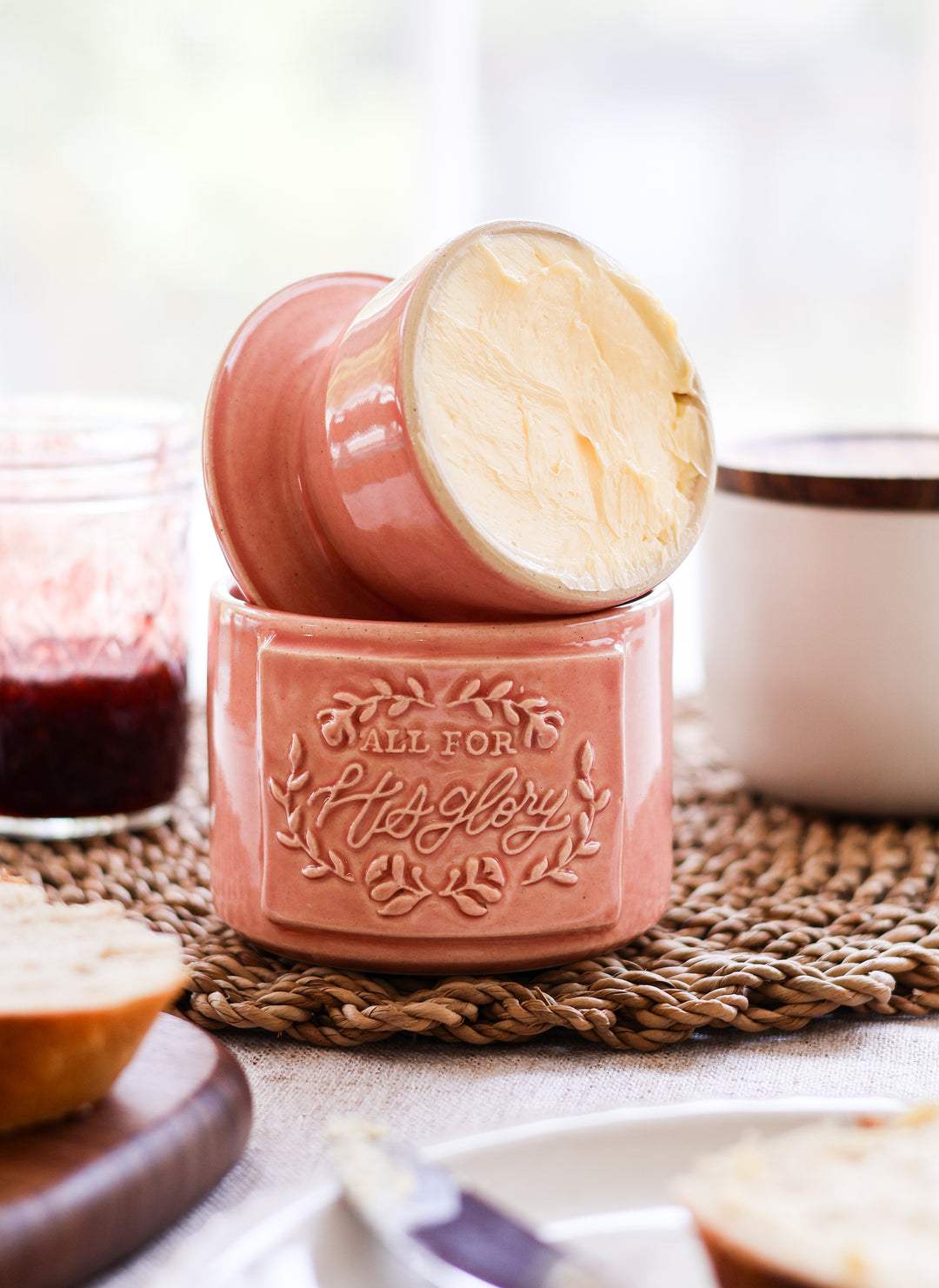 *PREORDER* “All for His Glory” Ceramic Butter Keeper