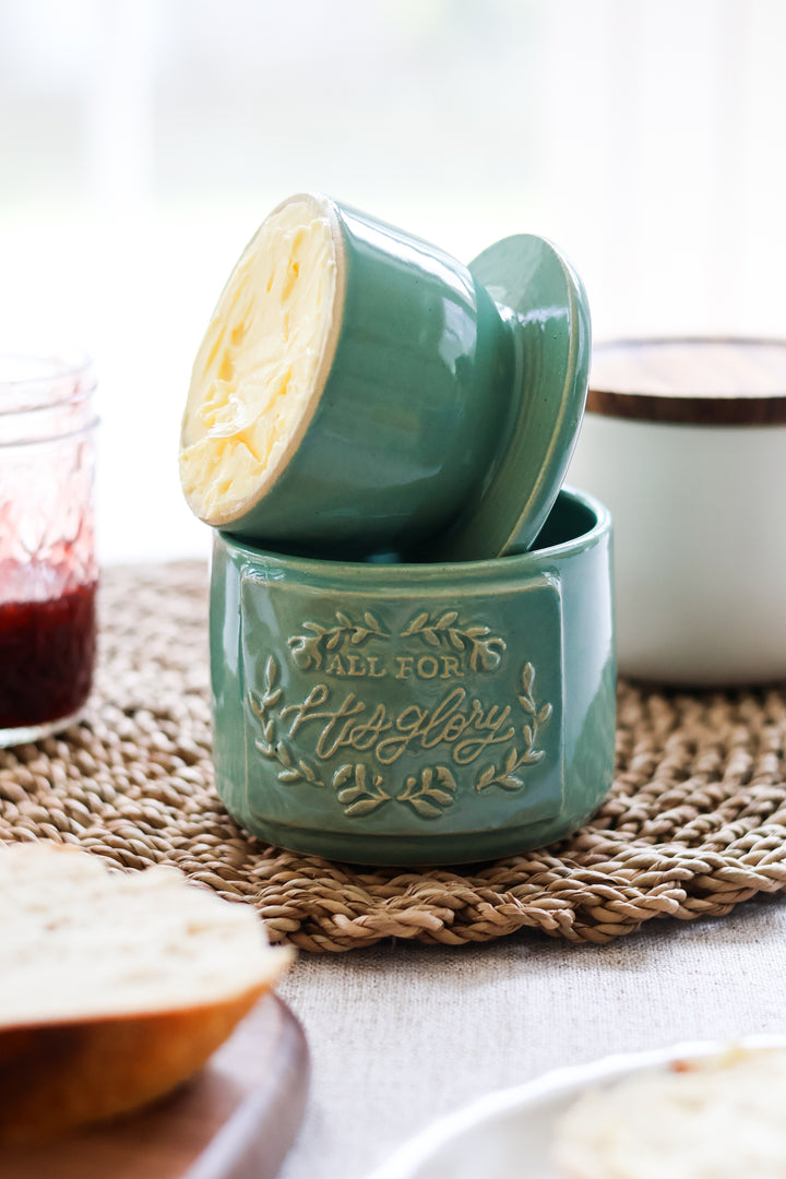 *PREORDER* “All for His Glory” Ceramic Butter Keeper