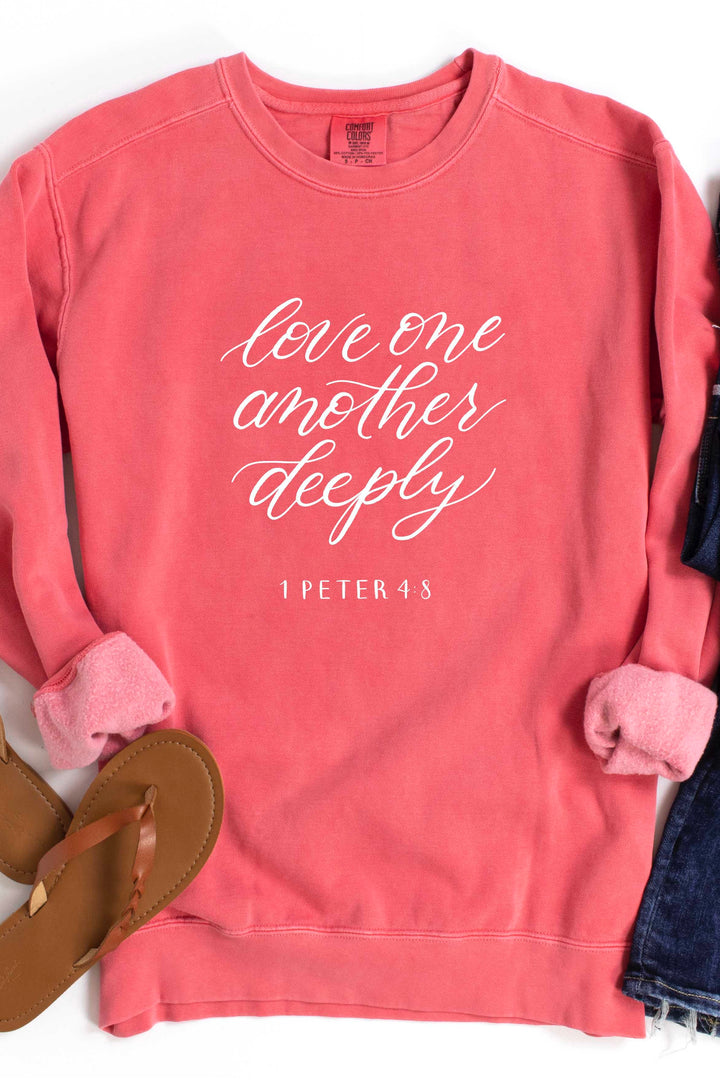 "Love One Another Deeply" Crewneck Pullover