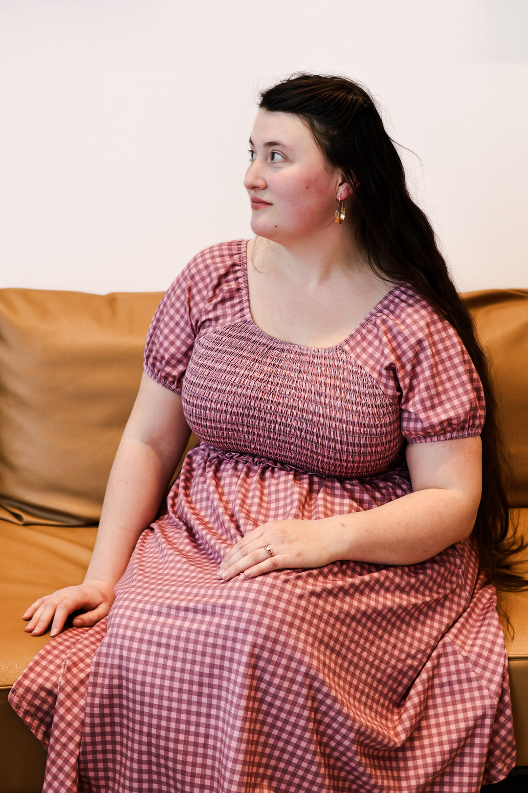 Gingham Blush—Cottage Dress