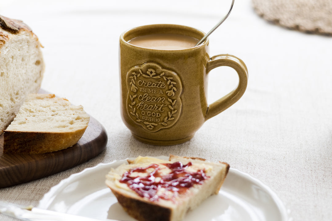 Psalm 51 Hand Thrown Ceramic Mug