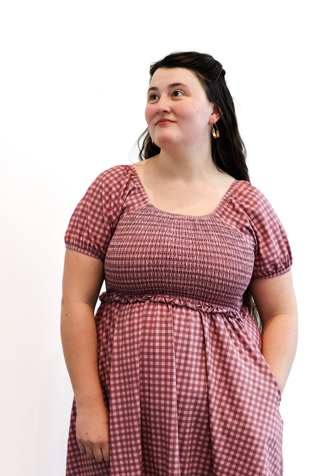 Gingham Blush—Cottage Dress