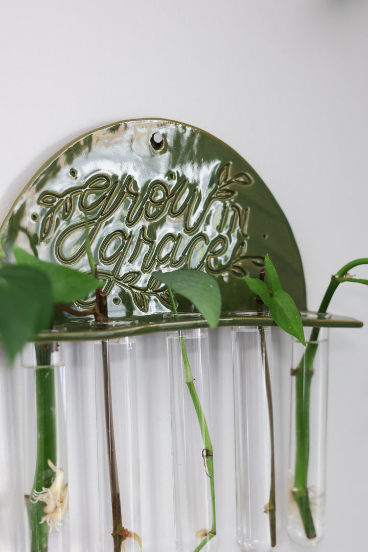 “Grow in Grace” Ceramic Plant Propagation Station