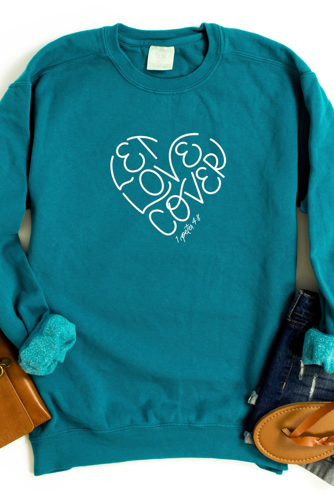 "Let Love Cover" Crewneck Pullover