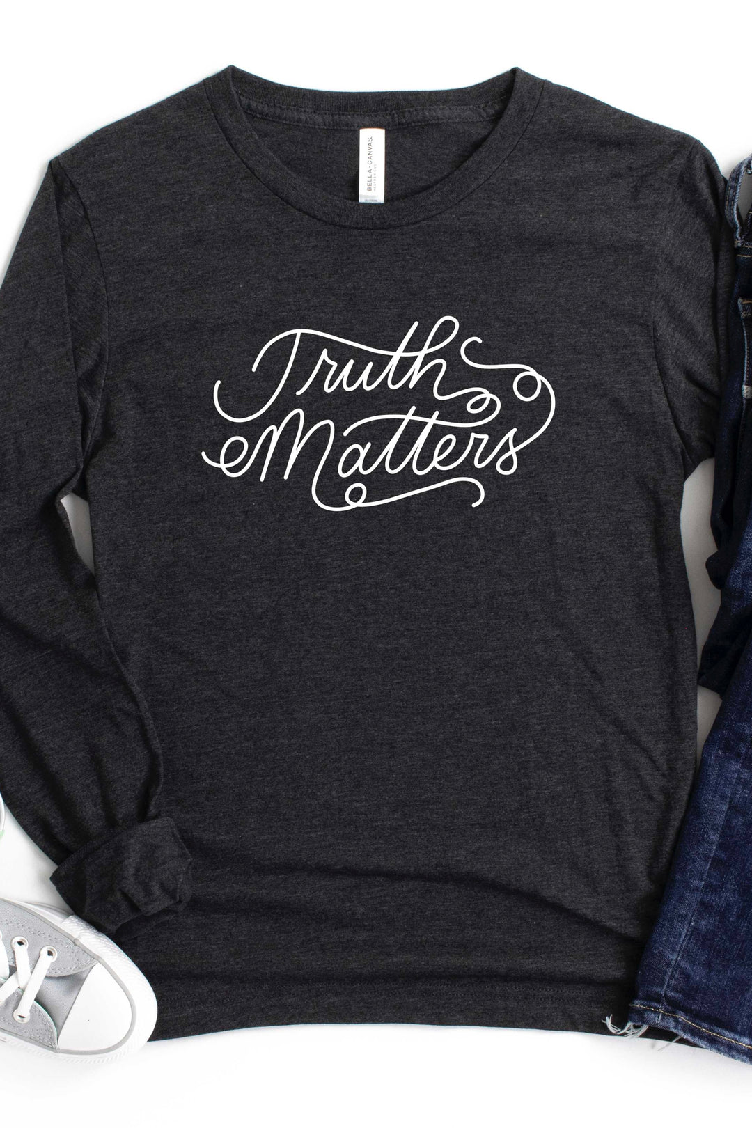 "Truth Matters" Script Long Sleeve Tee