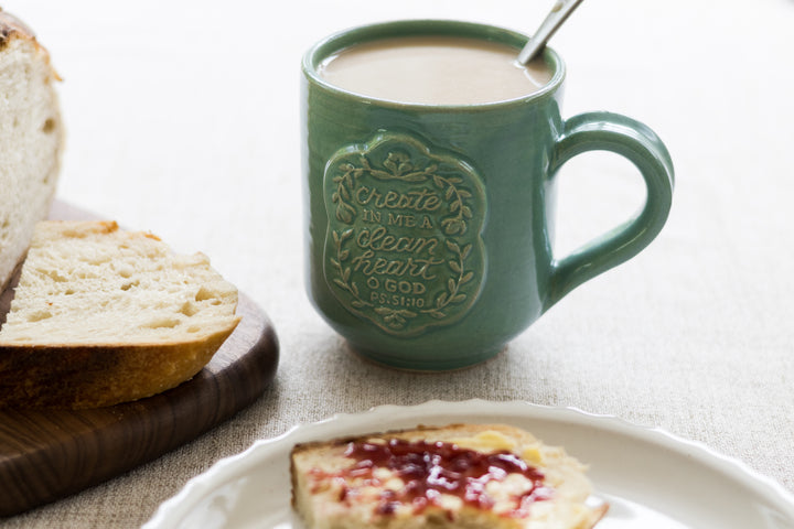 Psalm 51 Hand Thrown Ceramic Mug