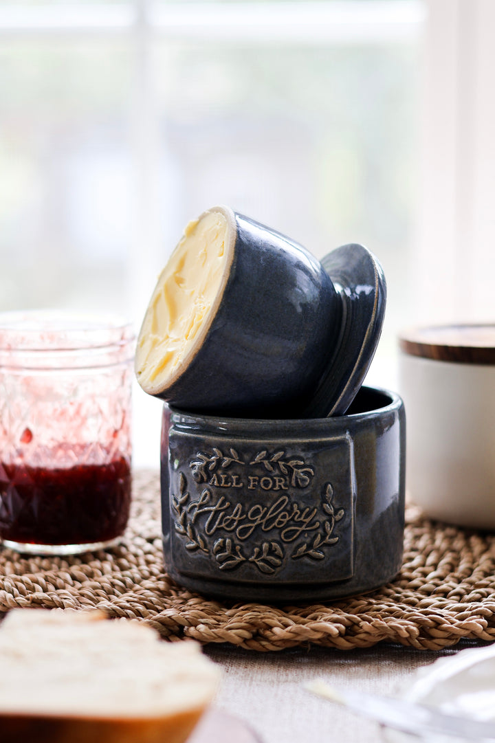 *PREORDER* “All for His Glory” Ceramic Butter Keeper
