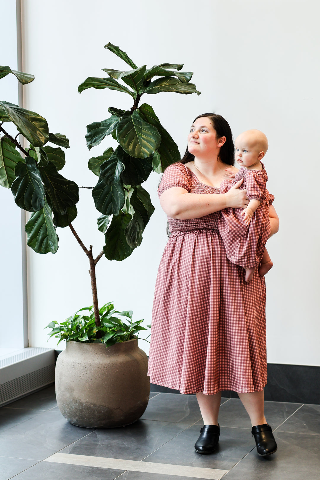 Gingham Blush—Cottage Dress
