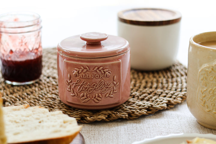 *PREORDER* “All for His Glory” Ceramic Butter Keeper