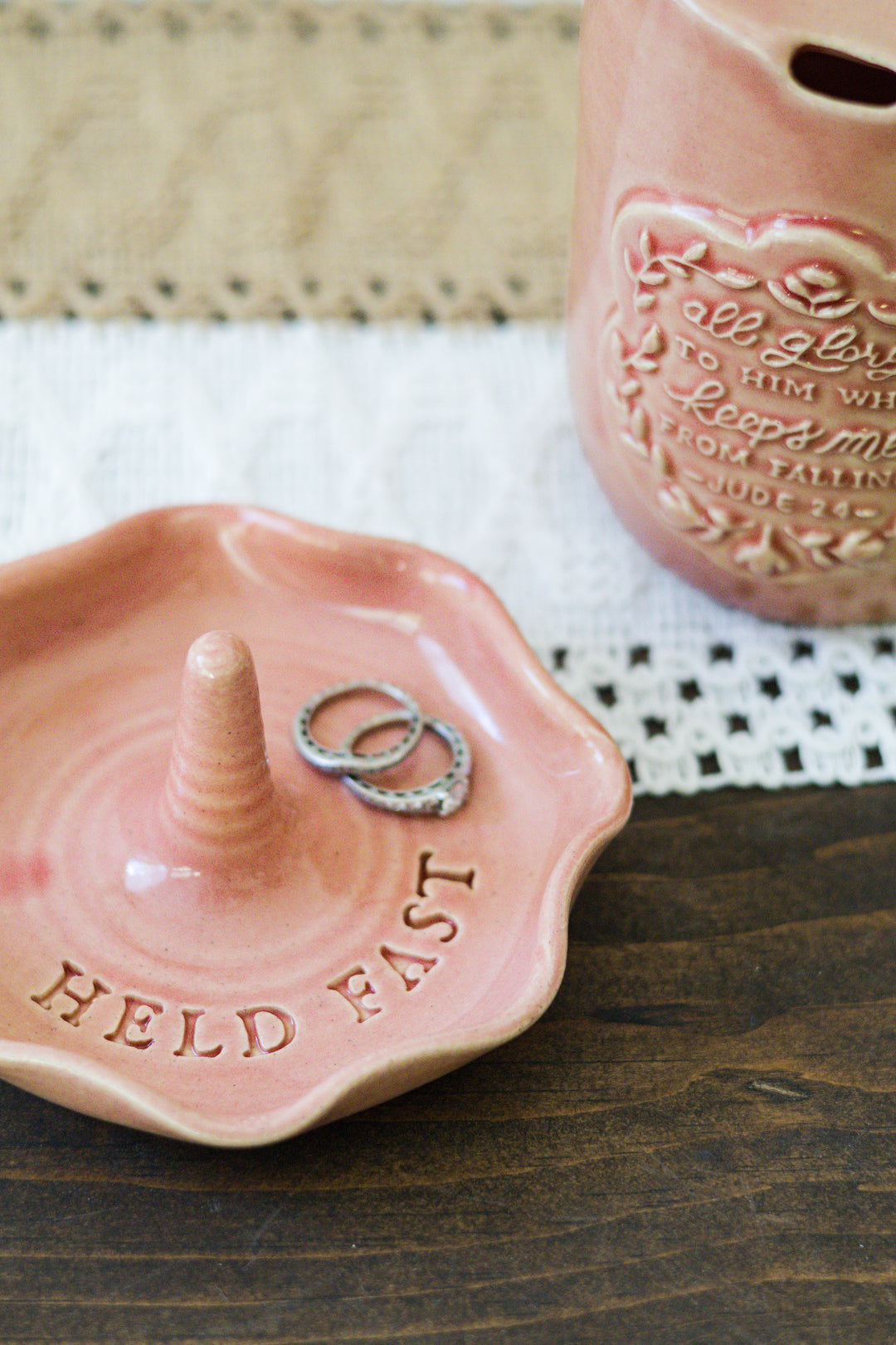 “Held Fast” Hand Thrown Ceramic Ring Dish