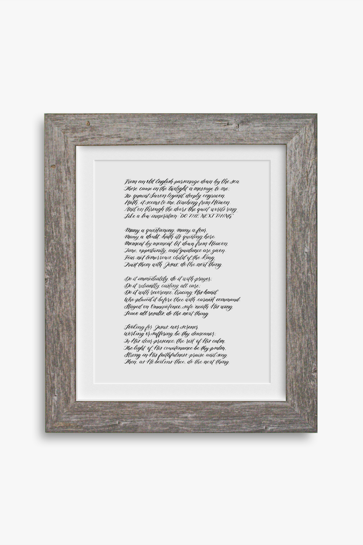 “Do the Next Thing” Poem