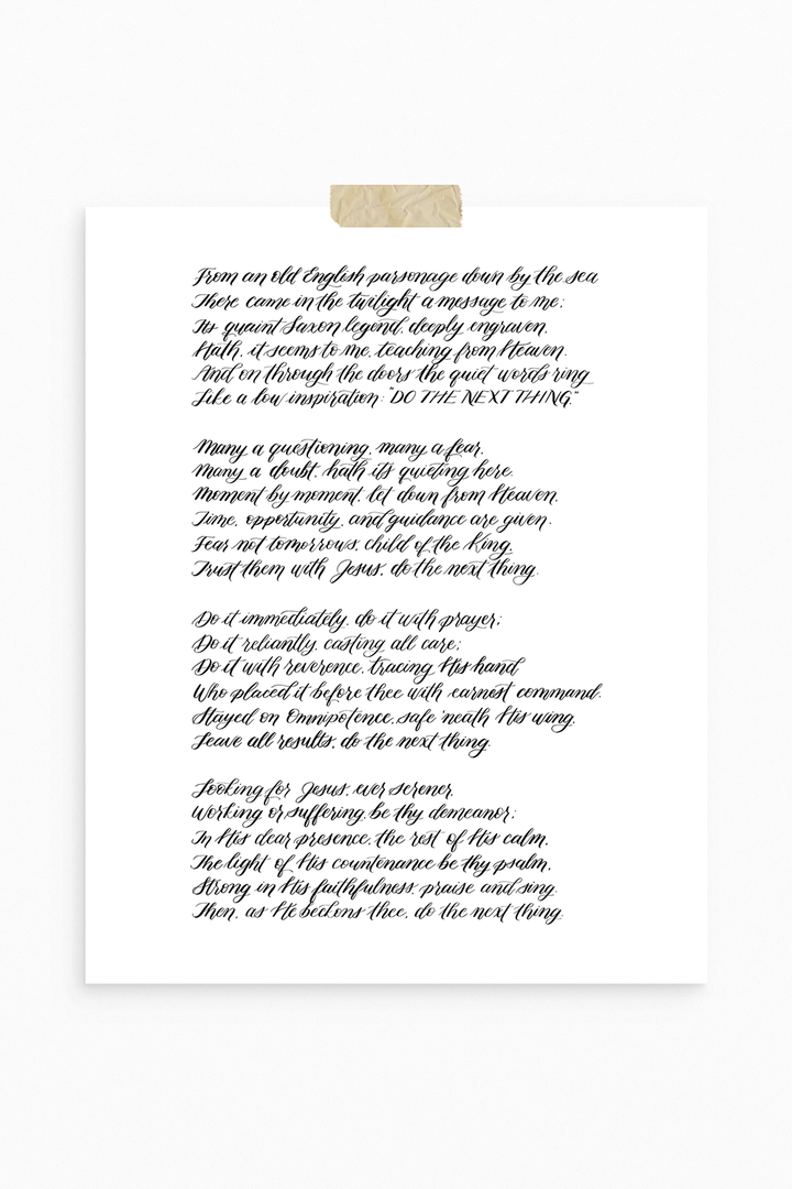 “Do the Next Thing” Poem