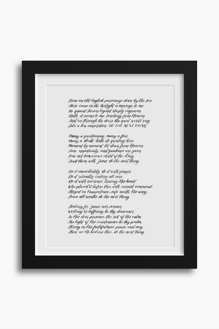“Do the Next Thing” Poem