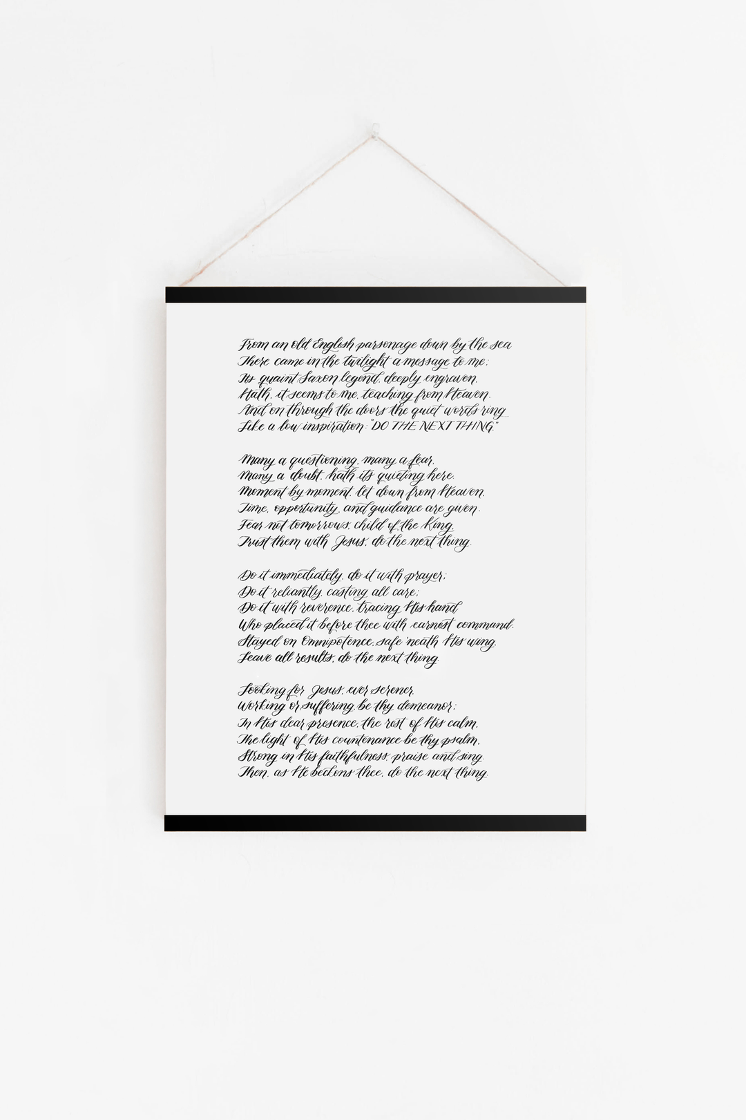 “Do the Next Thing” Poem Hanging Canvas