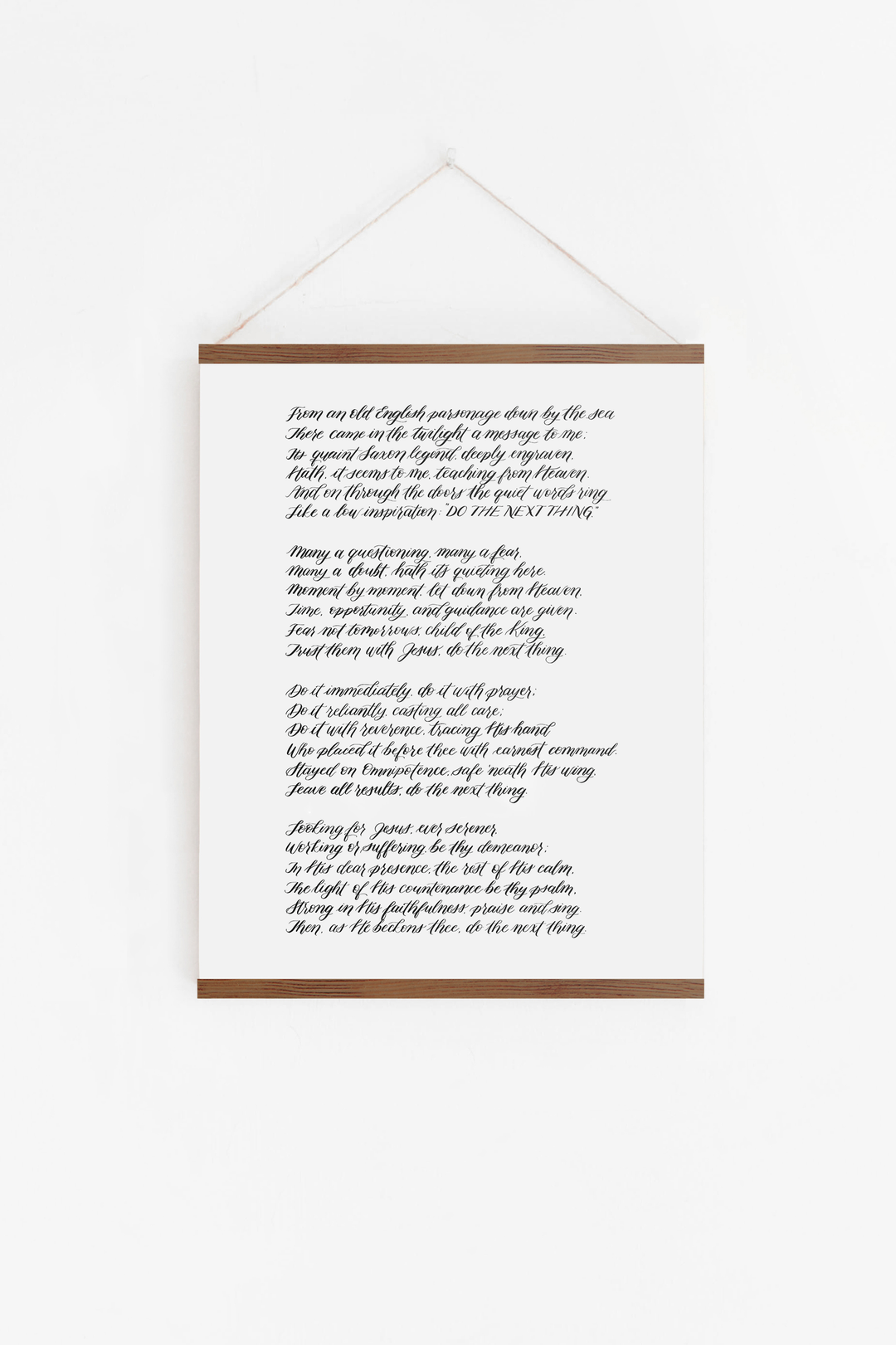 “Do the Next Thing” Poem Hanging Canvas