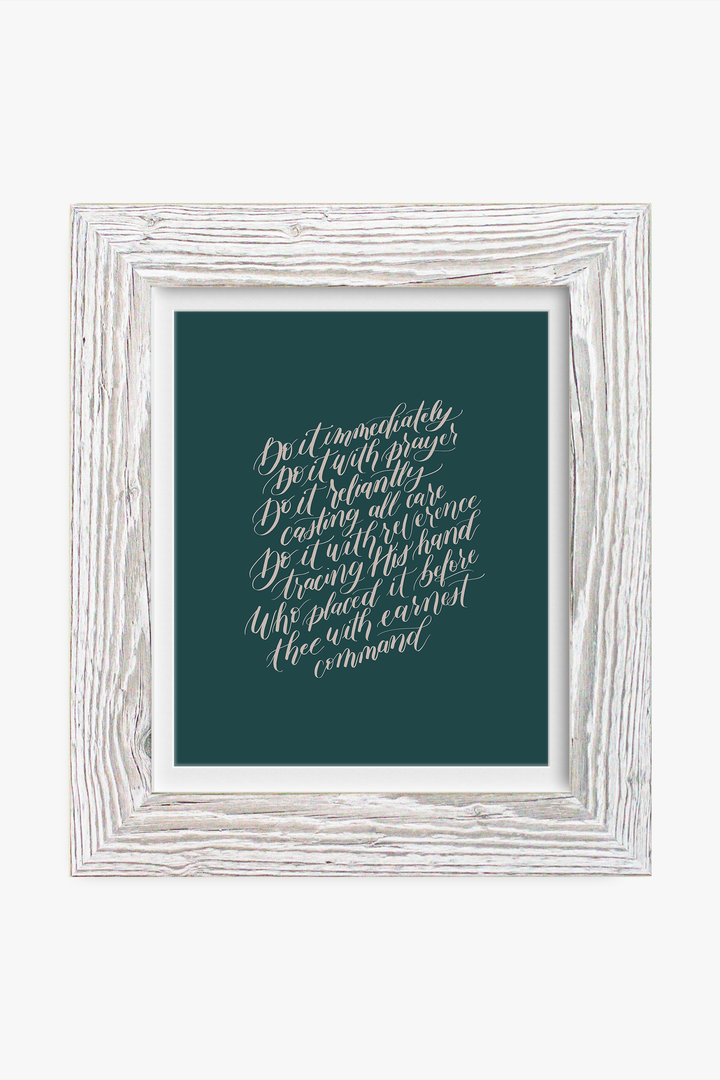 Encouragement in Faithful Obedience from "Do the Next Thing":  Teal/Cream