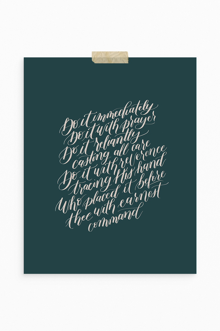 Encouragement in Faithful Obedience from "Do the Next Thing":  Teal/Cream