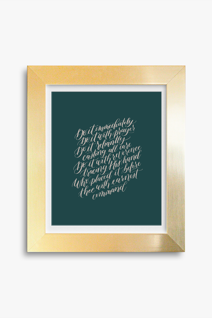Encouragement in Faithful Obedience from "Do the Next Thing":  Teal/Cream