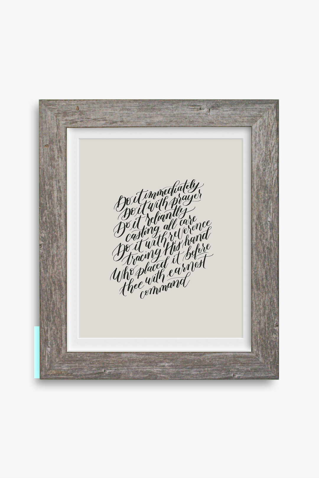 Encouragement in Faithful Obedience from "Do the Next Thing":  Soft Black/Soft White