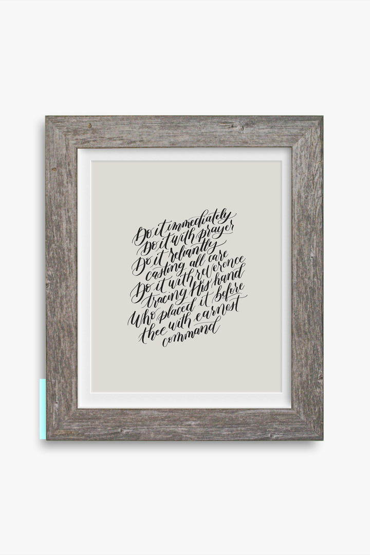 Encouragement in Faithful Obedience from "Do the Next Thing":  Soft Black/Soft White