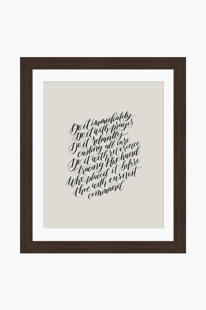 Encouragement in Faithful Obedience from "Do the Next Thing":  Soft Black/Soft White