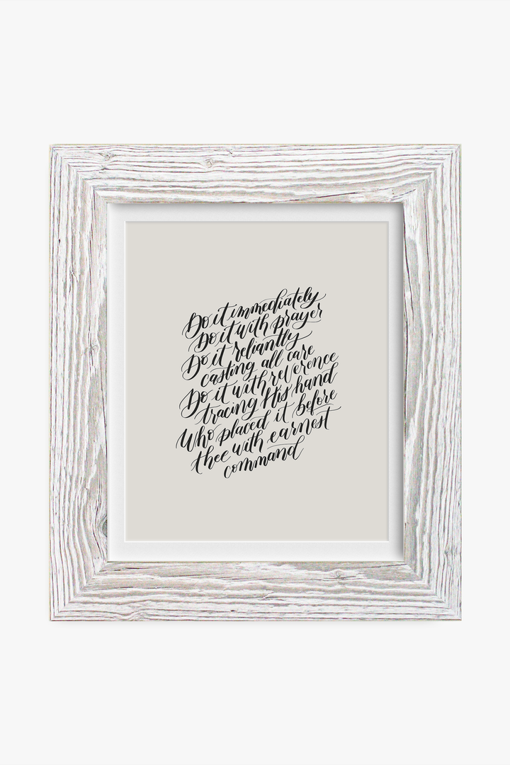 Encouragement in Faithful Obedience from "Do the Next Thing":  Soft Black/Soft White