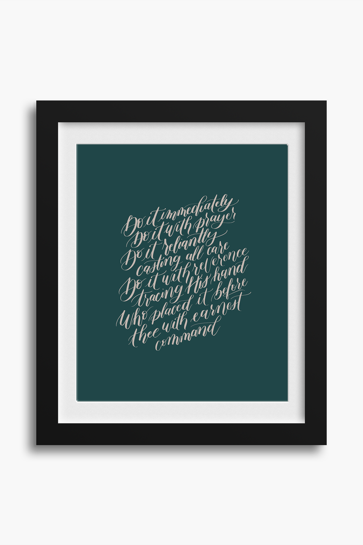 Encouragement in Faithful Obedience from "Do the Next Thing":  Teal/Cream