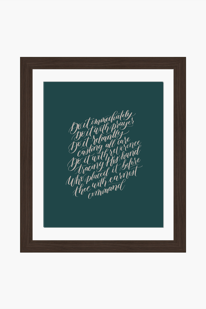 Encouragement in Faithful Obedience from "Do the Next Thing":  Teal/Cream