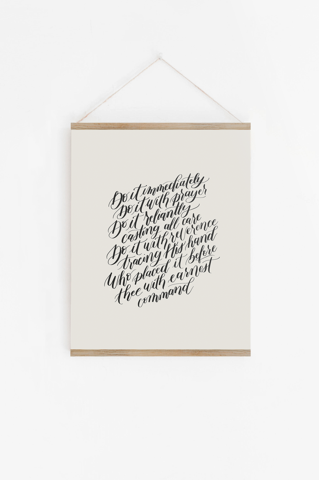 Encouragement in Faithful Obedience from "Do the Next Thing":  Soft Black/Soft White Hanging Canvas