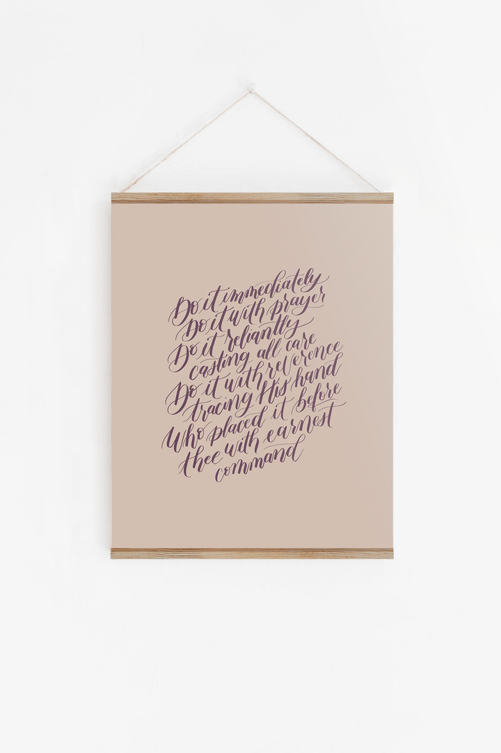 Encouragement in Faithful Obedience from "Do the Next Thing":  Raspberry/Peach Hanging Canvas