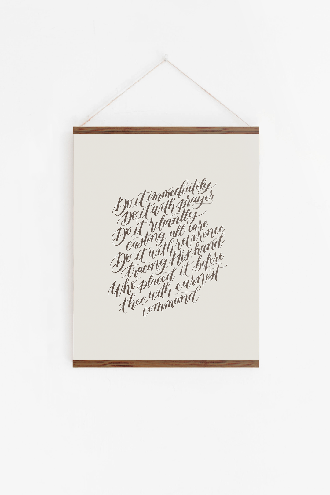 Encouragement in Faithful Obedience from "Do the Next Thing":  Chocolate/Soft White Hanging Canvas