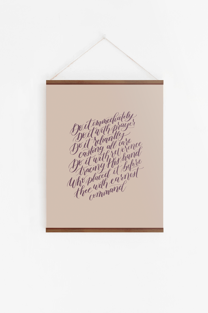 Encouragement in Faithful Obedience from "Do the Next Thing":  Raspberry/Peach Hanging Canvas