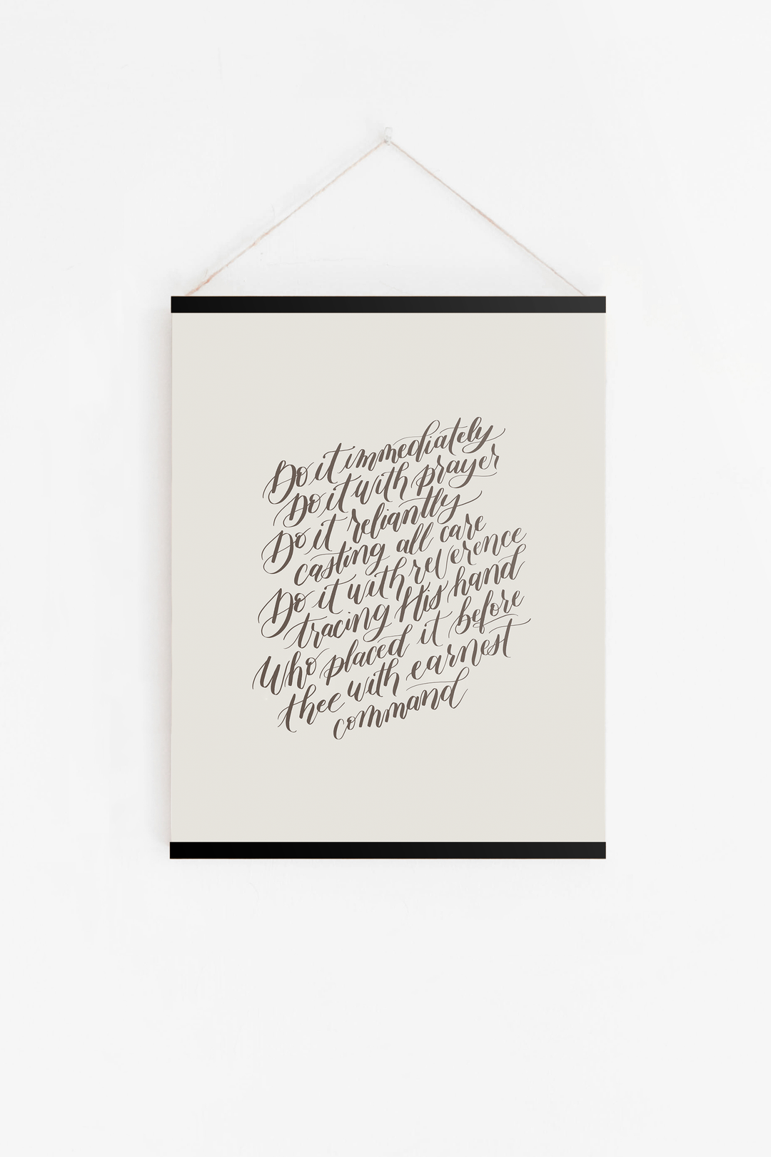 Encouragement in Faithful Obedience from "Do the Next Thing":  Chocolate/Soft White Hanging Canvas