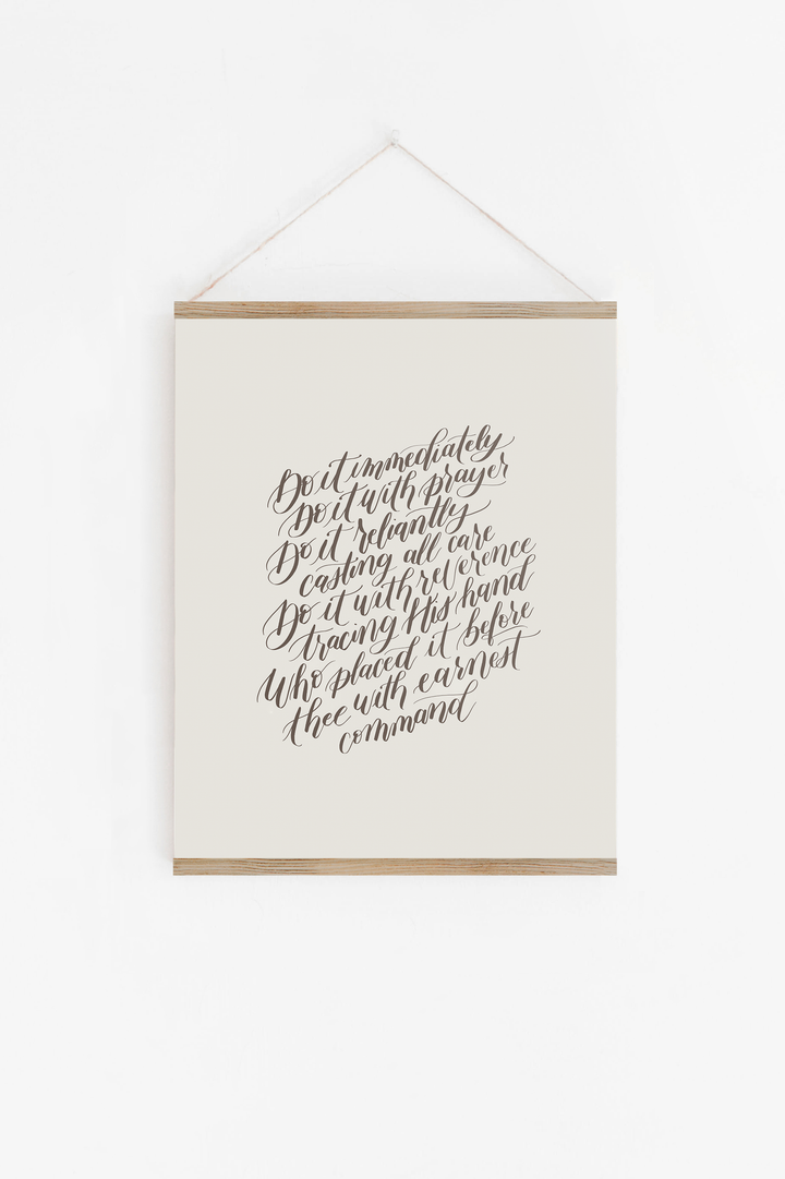 Encouragement in Faithful Obedience from "Do the Next Thing":  Chocolate/Soft White Hanging Canvas