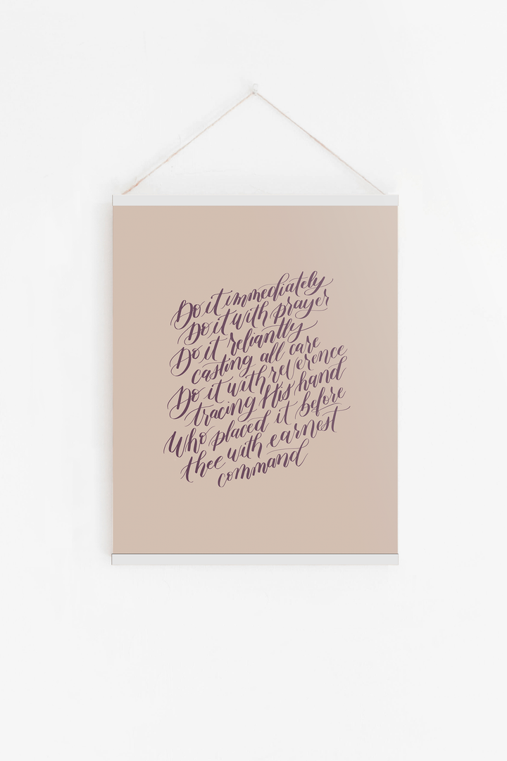 Encouragement in Faithful Obedience from "Do the Next Thing":  Raspberry/Peach Hanging Canvas