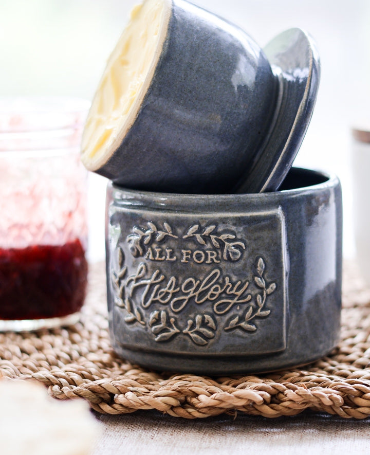 *PREORDER* “All for His Glory” Ceramic Butter Keeper