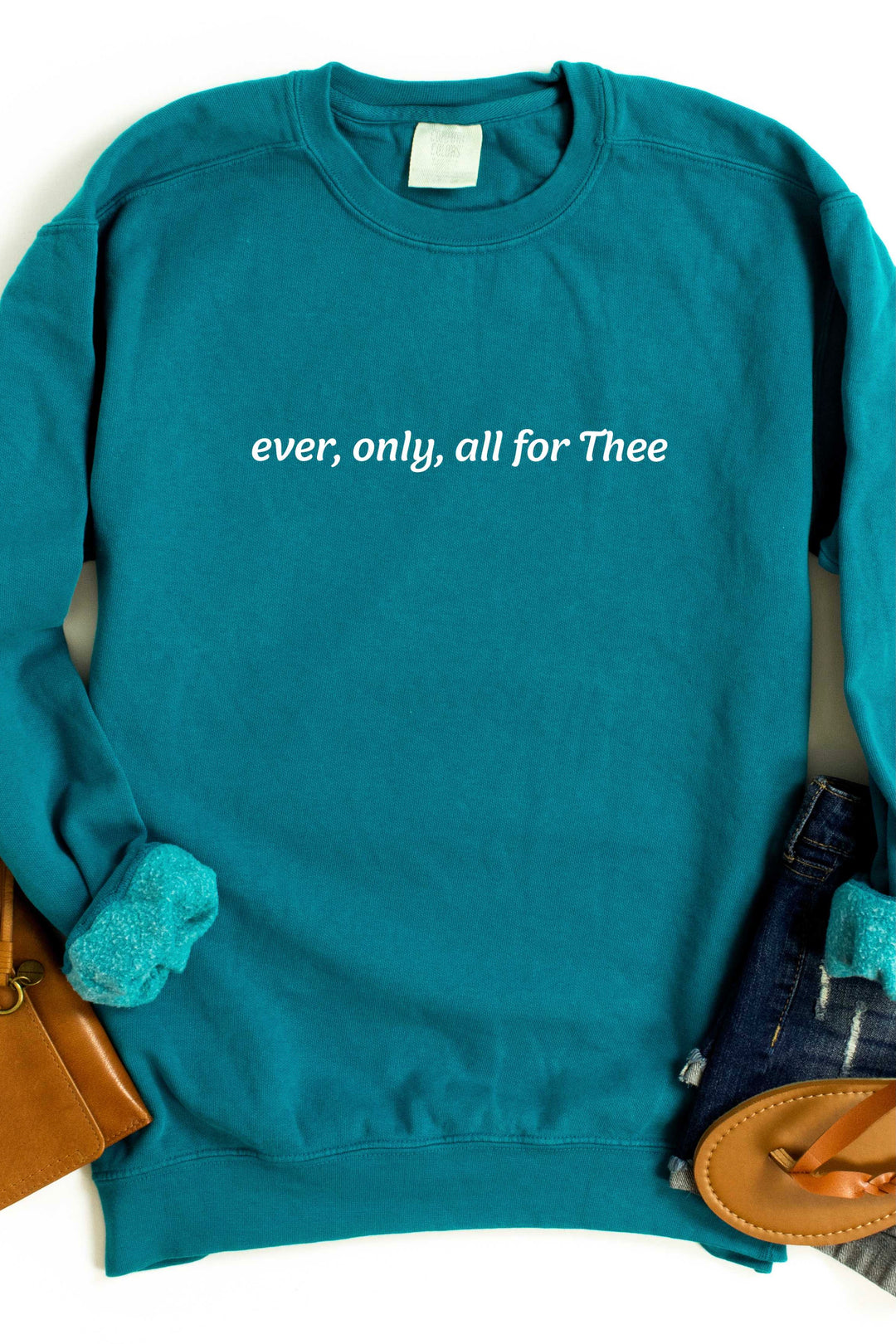 Ever, Only, All for Thee (Print) Crewneck Pullover