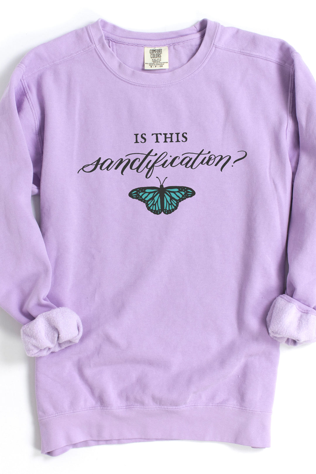 "Is this Sanctification?" Crewneck - Comfort Colors Fleece Crew