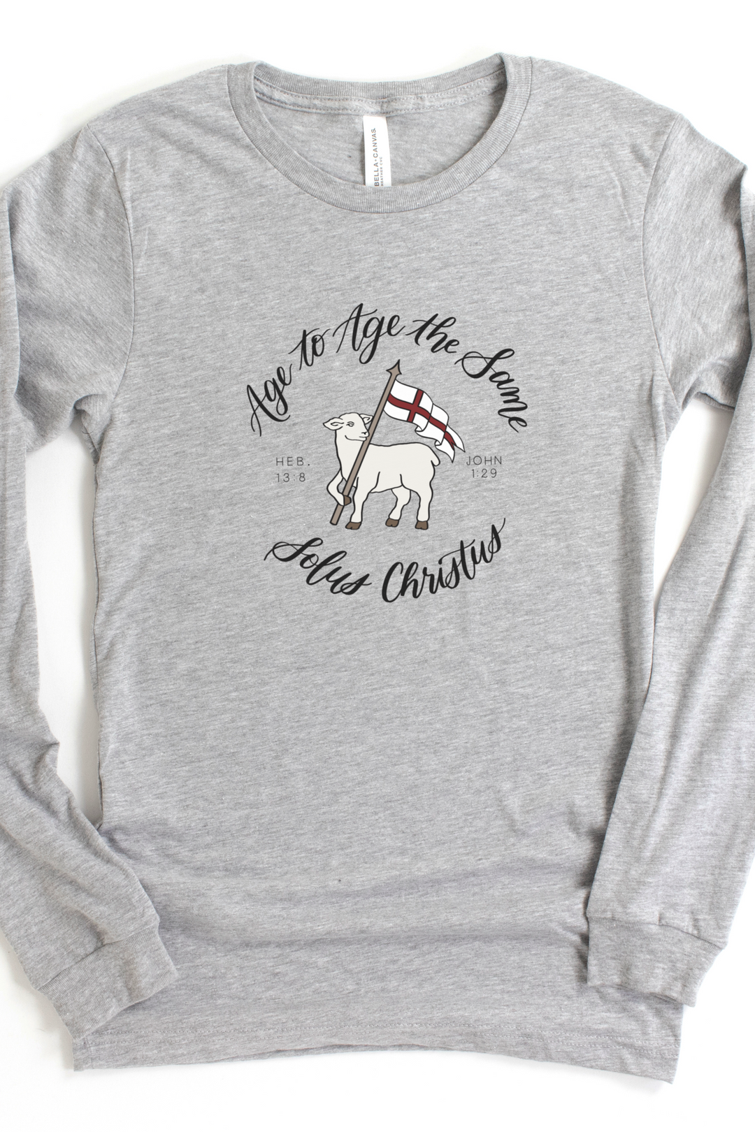 Agnus Dei Long Sleeve Tee-Script (Bella Canvas)