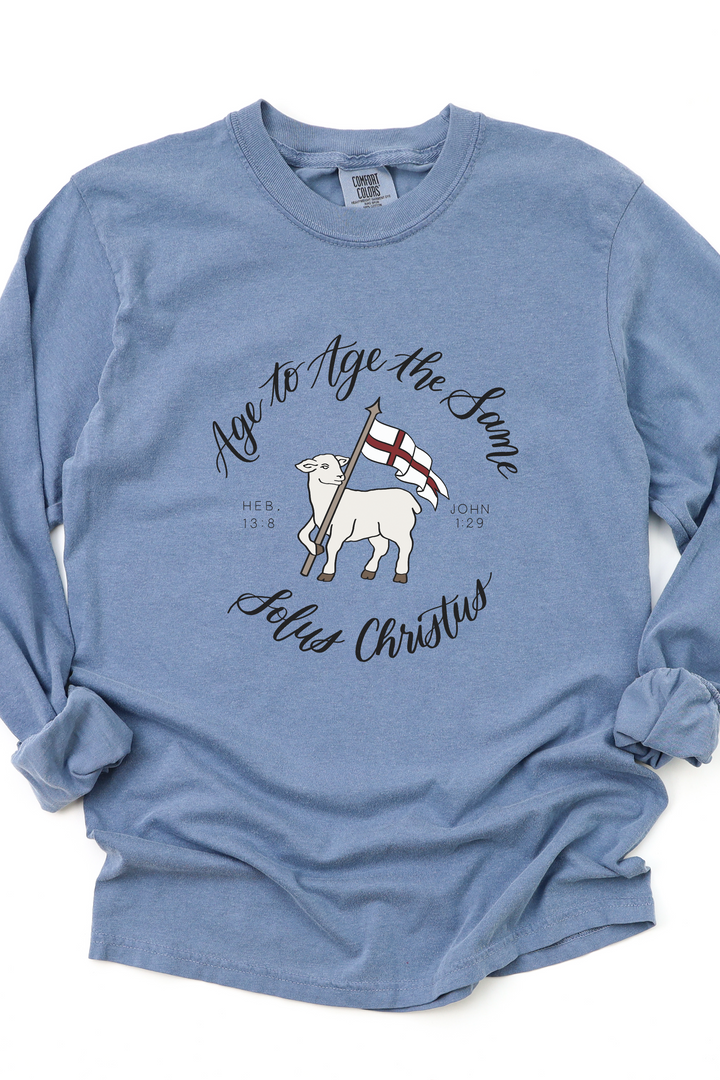 Agnus Day Long Sleeve Tee-Script (Comfort Colors)