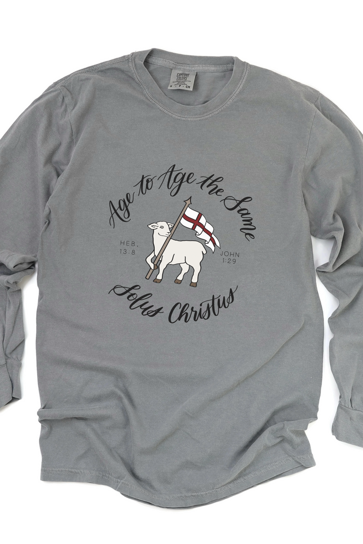 Agnus Day Long Sleeve Tee-Script (Comfort Colors)