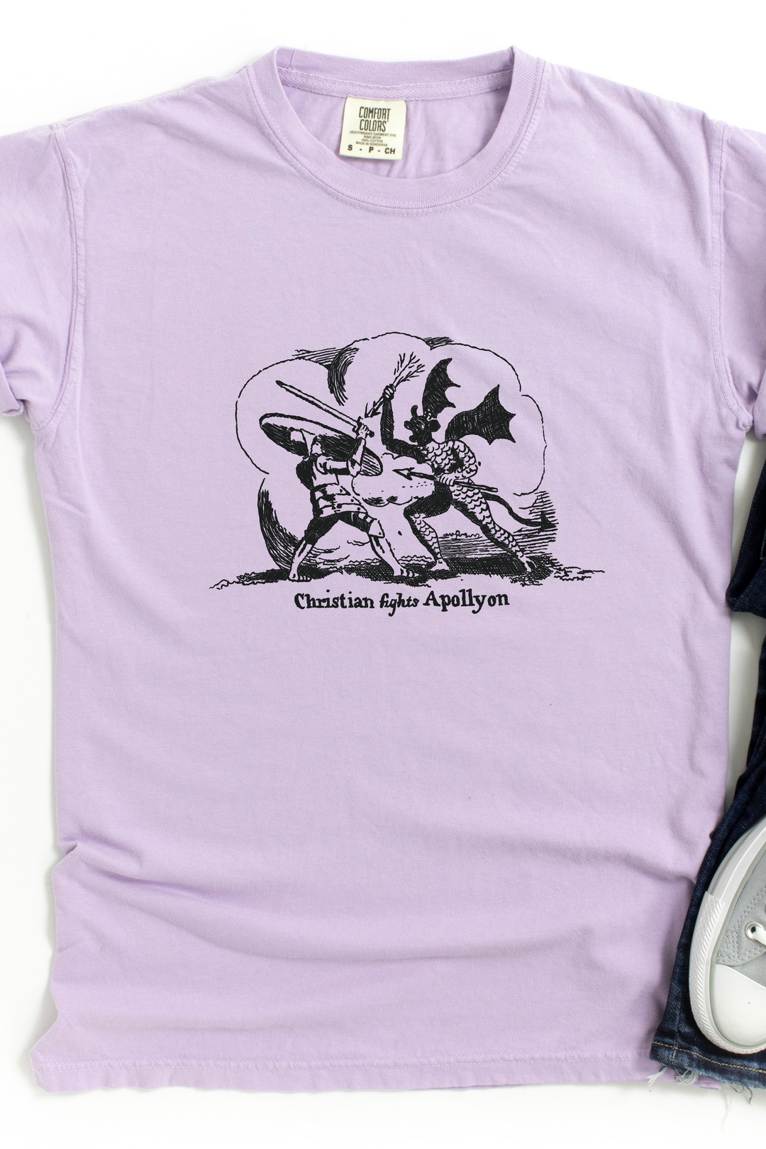 Christian Fights Apollyon Short Sleeve Tee (Comfort Colors)