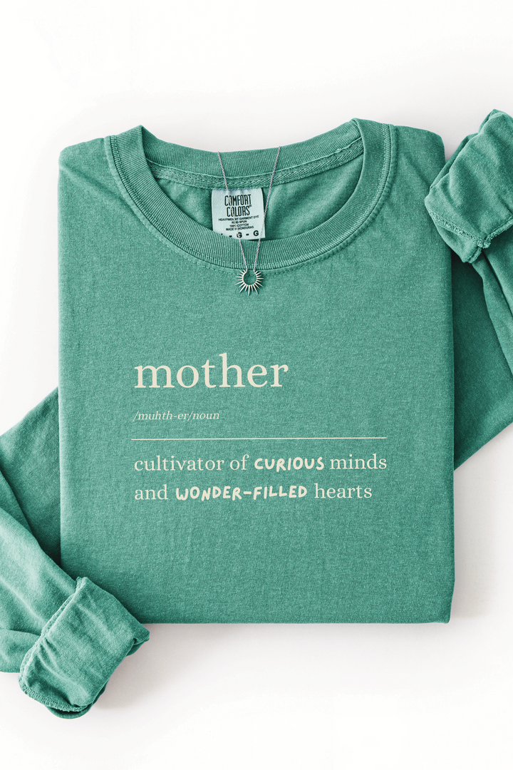 “Mother” Definition Comfort Colors Long Sleeve Tee