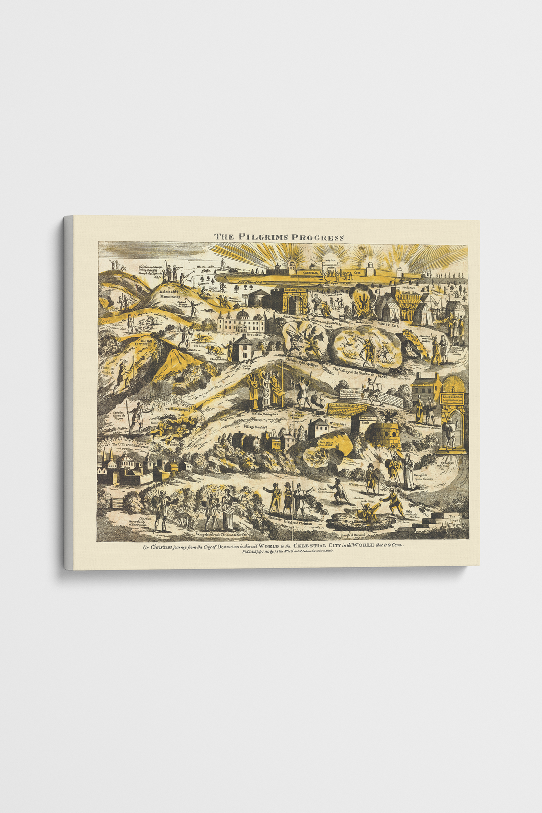 Pilgrim's Progress Map- Illuminated