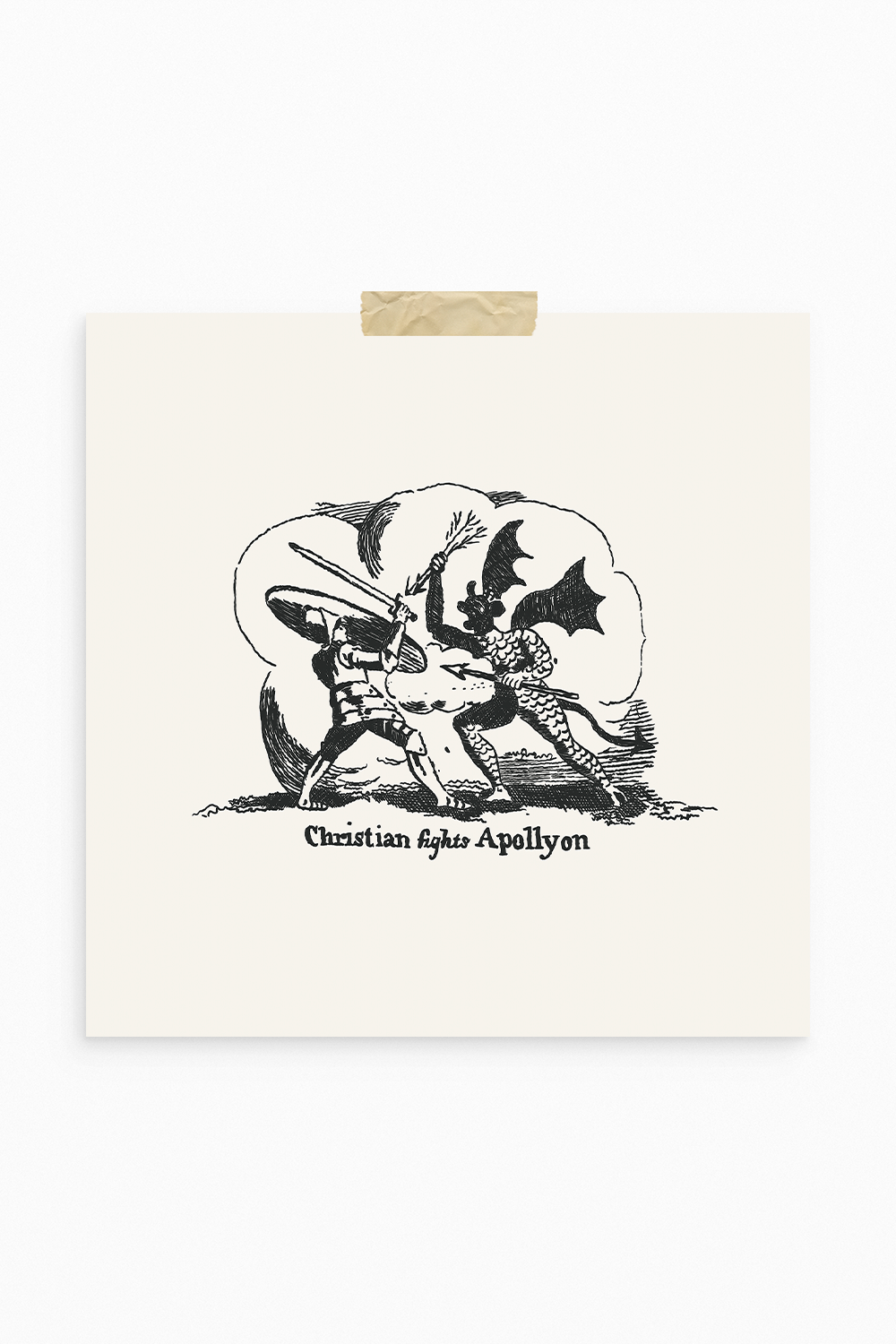 Pilgrim's Progress Illustration- Christian Fights Apollyon